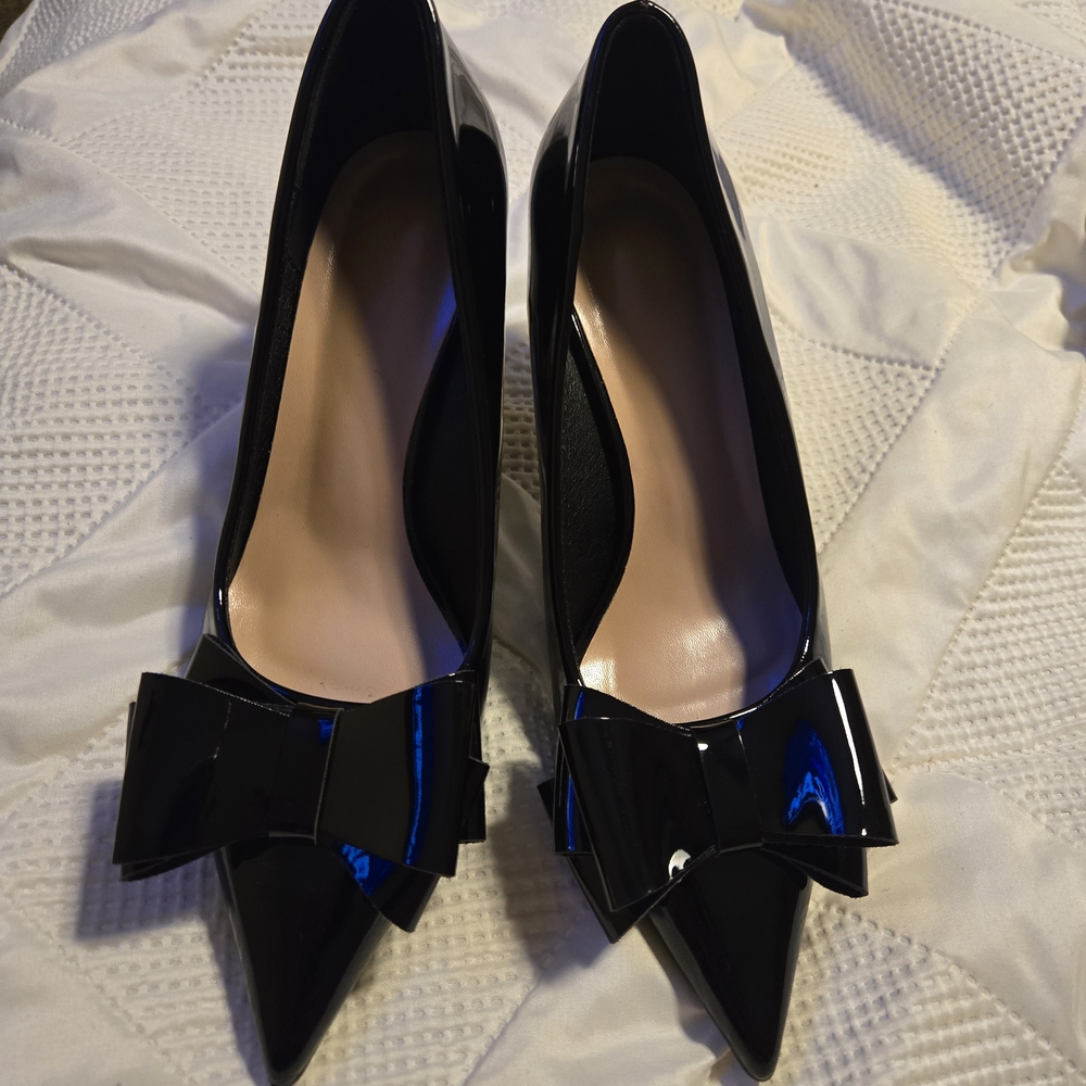 Elegant Black Bow Women's Heels